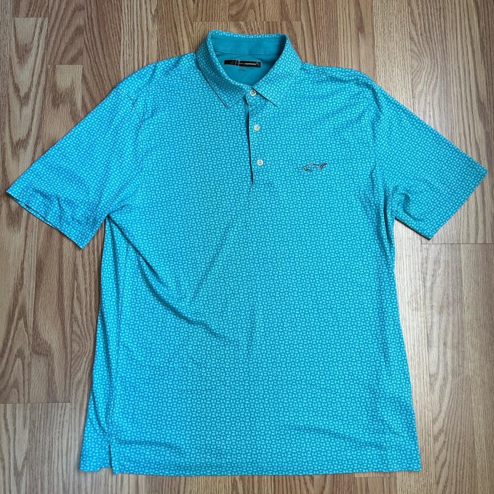 Greg Norman Turquoise Golf Shirt Size Large